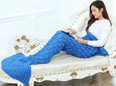 Mermaid Blanket Mystical Crypted Blankets Soft Knitting Fish Tail Blanket Costume Birthday Gifts For Girls