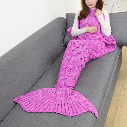 Mermaid Blanket Mystical Crypted Blankets Soft Knitting Fish Tail Blanket Costume Birthday Gifts For Girls