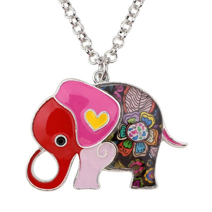 Enamel Alloy Jungle Elephant Choker Necklace Chain Pendant Peaceful Novelty Jewelry  Accessories For Women Girl Ladies Men Kids