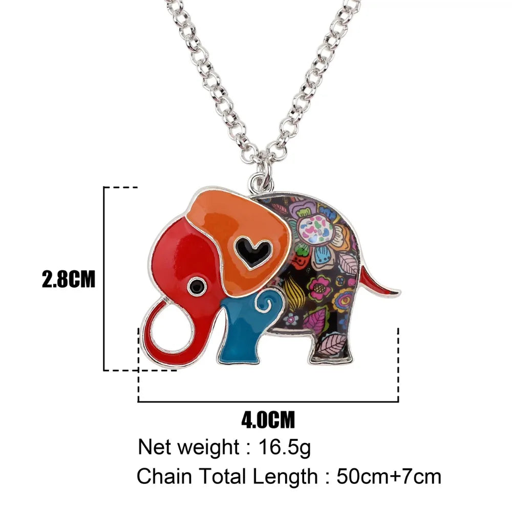 Enamel Alloy Jungle Elephant Choker Necklace Chain Pendant Peaceful Novelty Jewelry  Accessories For Women Girl Ladies Men Kids