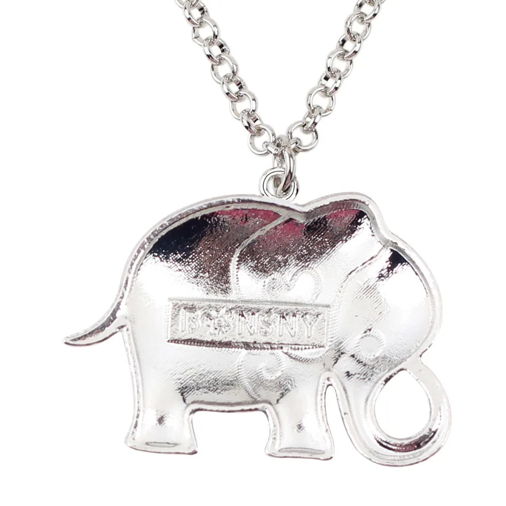 Enamel Alloy Jungle Elephant Choker Necklace Chain Pendant Peaceful Novelty Jewelry  Accessories For Women Girl Ladies Men Kids