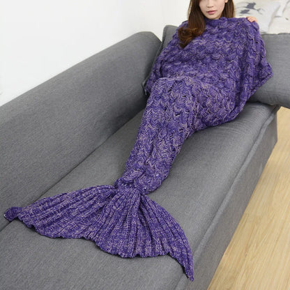 Mermaid Blanket Mystical Crypted Blankets Soft Knitting Fish Tail Blanket Costume Birthday Gifts For Girls