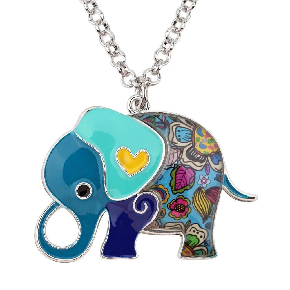 Enamel Alloy Jungle Elephant Choker Necklace Chain Pendant Peaceful Novelty Jewelry  Accessories For Women Girl Ladies Men Kids