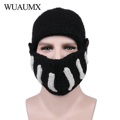 Winter Hat Roman Beanie Hats Warm Mask Knight Helmet Knitted Cap Handmade Gladiator Mask Novelty Hats