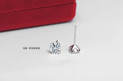 100% Real 925 Sterling Silver Earrings Luxury 6/7/8mm Round Lab Diamond Earrings Small Screw Stud Earrings