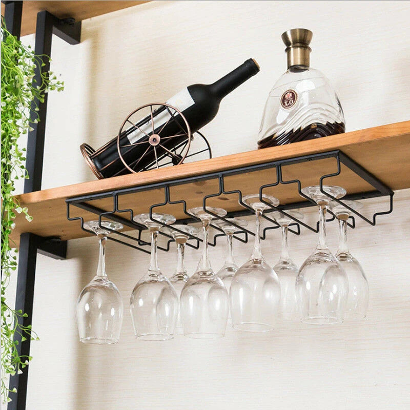 Wine Glass Rack Stainless Steel Hanging Holder Cup Stemware Stand Teacup Goblet Hanger Shelf Home Kitchen Bar Sipplies