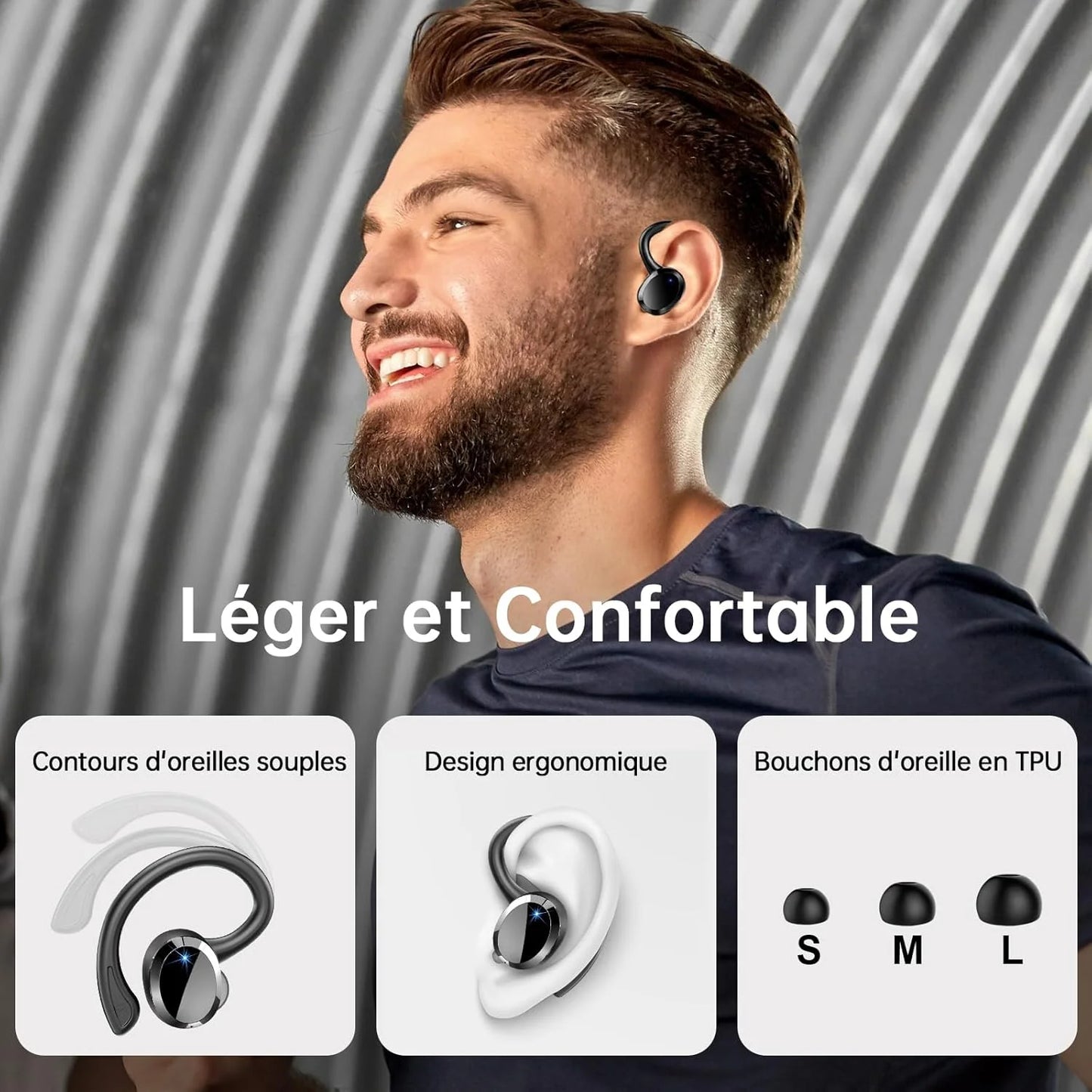 Wireless Earbuds, Bluetooth 5.3 Earbuds Stereo Bass, in-Ear Noise Cancelling Mic, Earphones IP7 Waterproof Sports, 40H Playback.