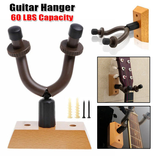 Universal Guitar Wall Mounted Hanger Holder Stand Wooden for Acoustic Guitar Ukulele Violin Bass Guitar Instrument Accessories