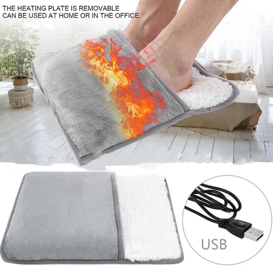 Universal Electric Foot Heating Pad USB Charging Washable Household Foot Warmer Heater Soft Plush Foot Warming Mat 29cm