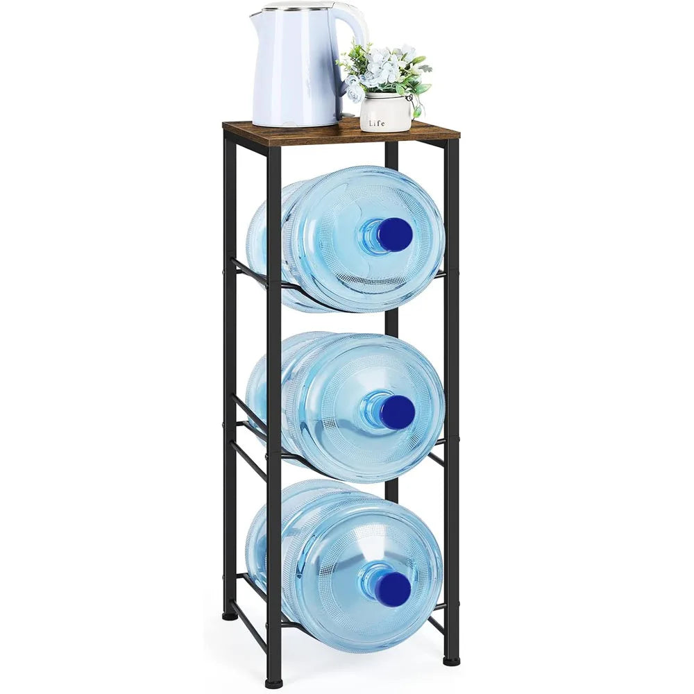 Water bottle rack 5 gallons (approximately 15.7 liters) water cooler kettle rack 3 layers water bottle storage rack with storage