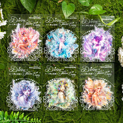 10 pcs Flower fairy theme stickers pack Decorative Scrapbooking Diary Album Stationery Adhesive Diy Sticker