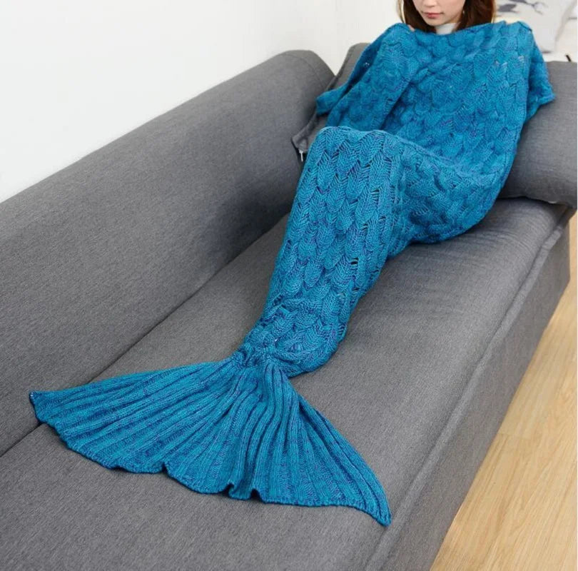 Mermaid Blanket Mystical Crypted Blankets Soft Knitting Fish Tail Blanket Costume Birthday Gifts For Girls