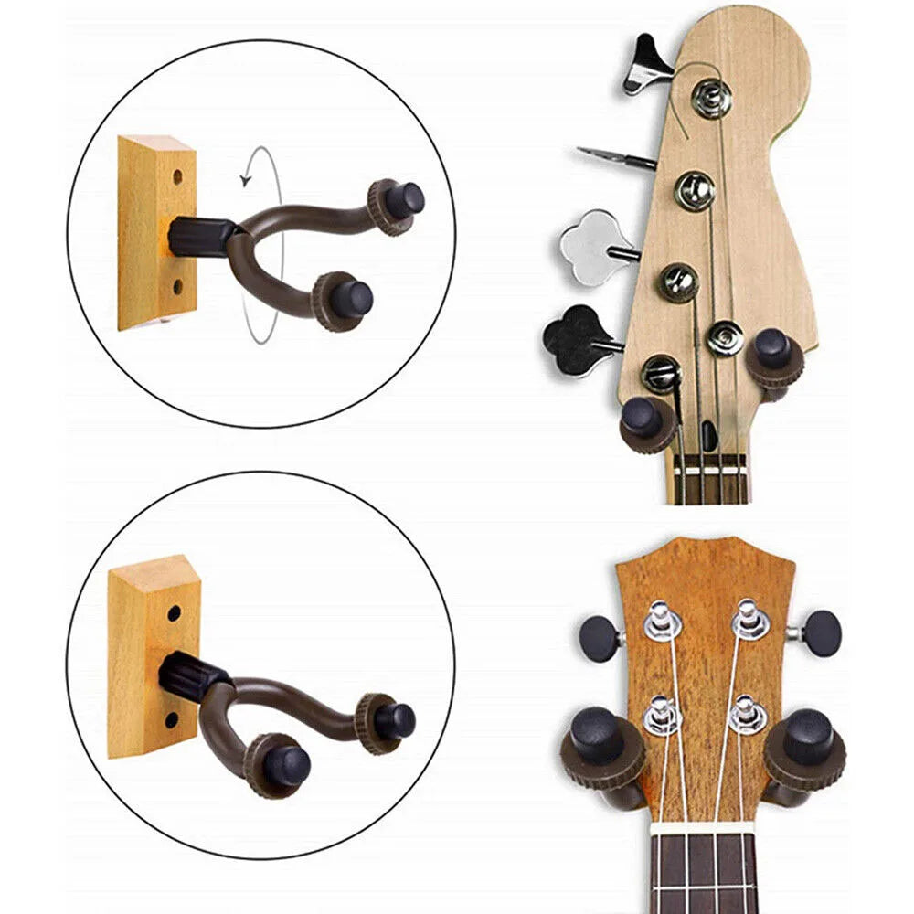 Universal Guitar Wall Mounted Hanger Holder Stand Wooden for Acoustic Guitar Ukulele Violin Bass Guitar Instrument Accessories