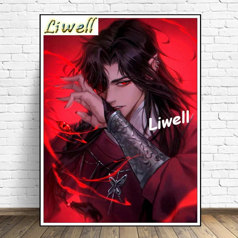 5D Diamond Painting Embroidery Heaven Official's Blessing Anime Hua Cheng And Xie Lian With Red Thread Tian Guan Ci Poster Decor