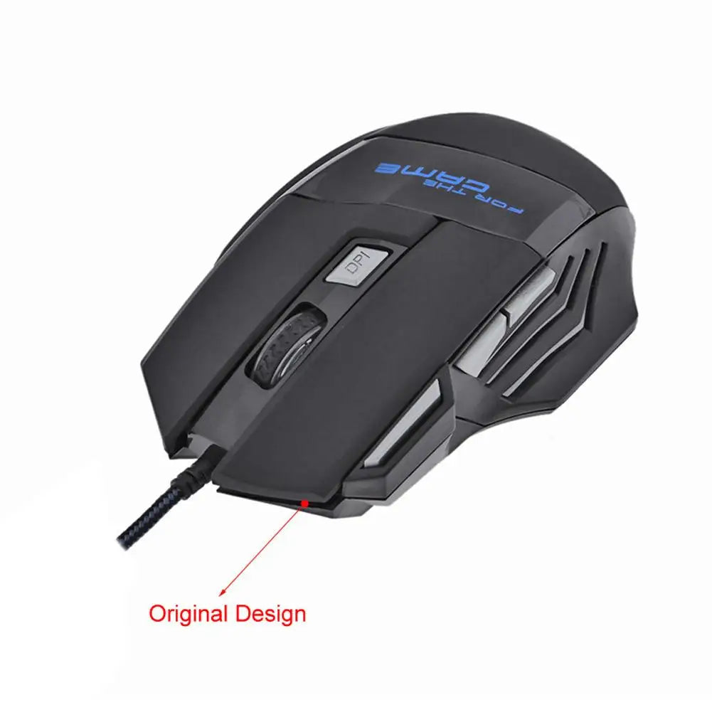 Wired Gaming Mouse 7 Button Backlit 5500 DPI Adjustable Black Wired Optical Computer Gaming Mice for PC Gamer Computer Desktop