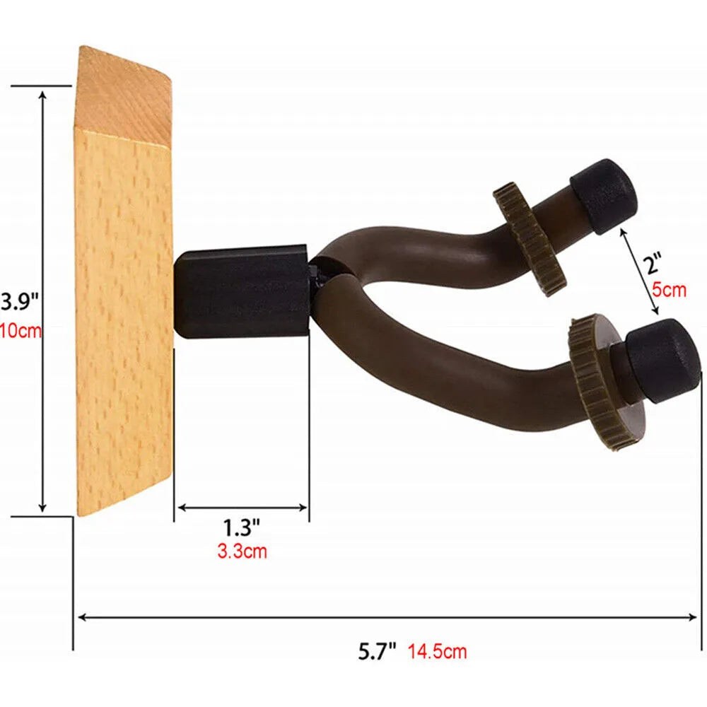 Universal Guitar Wall Mounted Hanger Holder Stand Wooden for Acoustic Guitar Ukulele Violin Bass Guitar Instrument Accessories