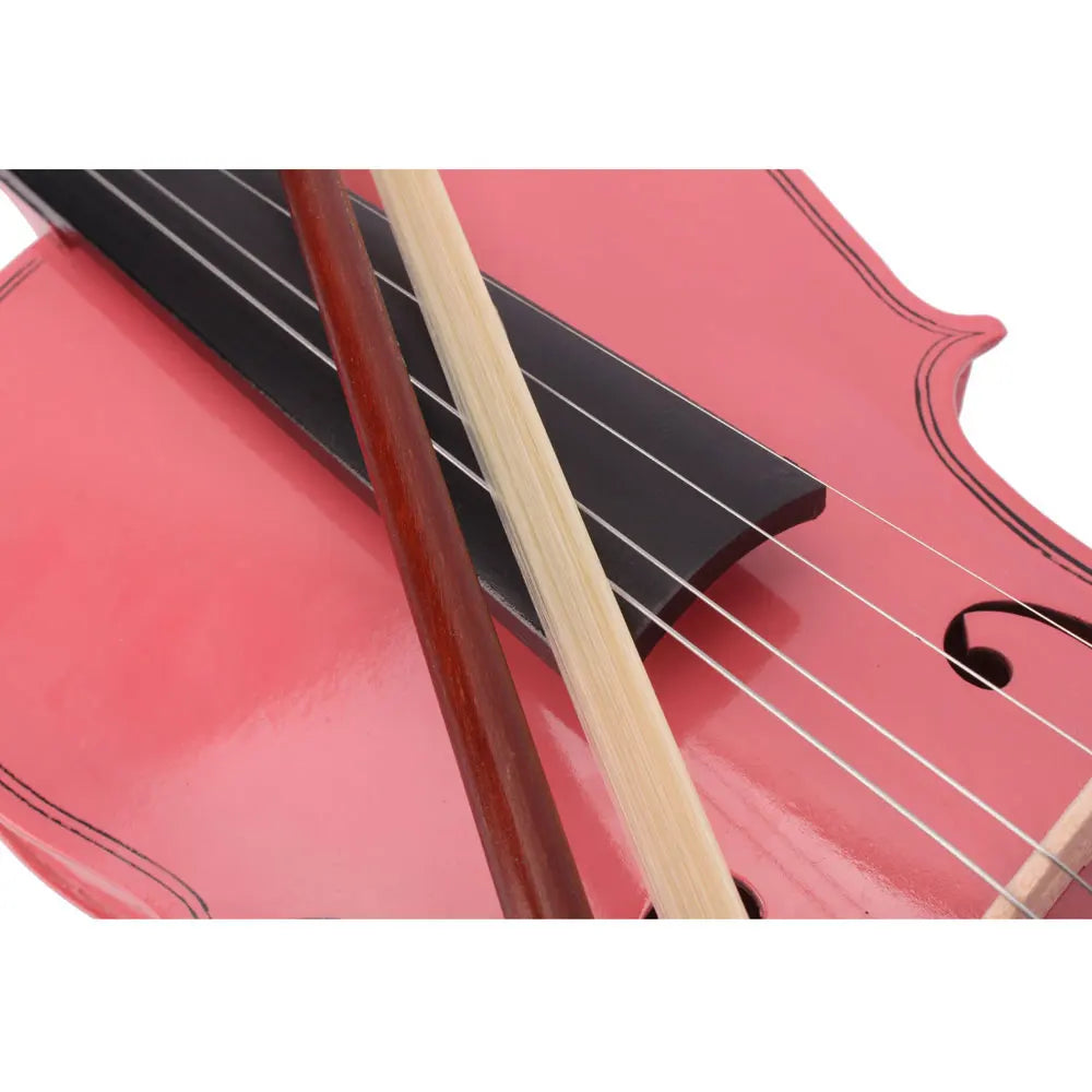 1/8 Pink Violin for Kids Ages 5-9 Beginner Kids Violin Solid Wood Fiddle Violin for Beginners Small Violin for Girls with Bow