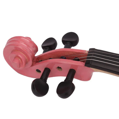 1/8 Pink Violin for Kids Ages 5-9 Beginner Kids Violin Solid Wood Fiddle Violin for Beginners Small Violin for Girls with Bow