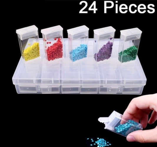 24-Grid Diamond Drill Storage Box Diamond Embroidery Painting Tool Storage Box Great for Storing Diamond Drills