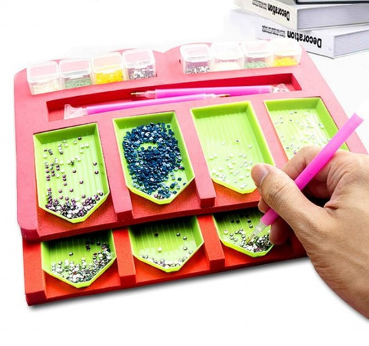 Diamond Painting Tray Organizer Tray Holder DIY Painting Kit Diamond Crystal Jewel Storage Accessory Tool Point Drill Pen Set