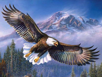 Great Bald Eagle Diamond Painting Kit Full AB Drills Kits for Kids Adults DIY Mosaic Cross Stitch Pattern Handmade Embroidery Kits Wall Décor