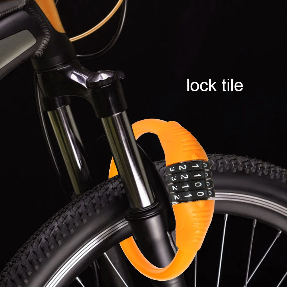 Universal Bicycle Lock 4 Digit Password Mountain Bike Lock Anti-theft Portable Security Steel Chain Scooter Password Lock