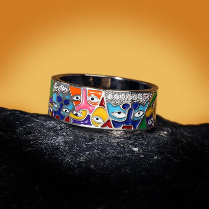 Unique Cat Rings For Women White CZ Handmade Enamel Lovely Trendy Ring Party Fashion Jewelry Great Gift for Someone