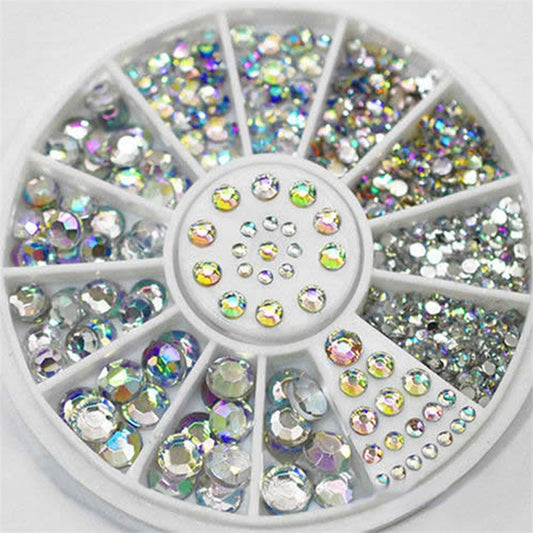 Total Nail Bling Kit 2mm/3mm/4mm/5mm AB Acrylic Diamond Nail Glitter Rhinestones Crystals DIY Nail Art Decorations Manicure Accessories Tools