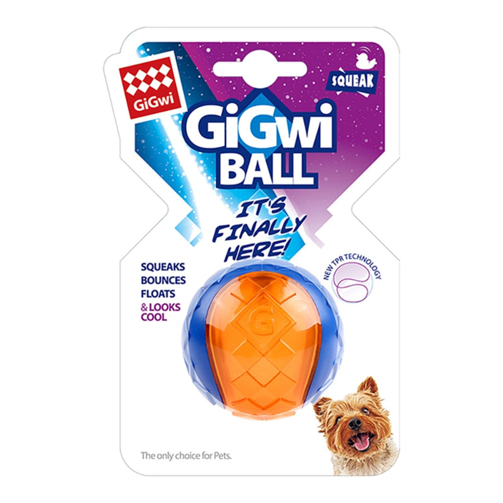 Pet Dog Squeaky Toys Ball Puppy Chew Toys Squeak Sound Pure Natural Non-Toxic Rubber Outdoor Play Small Big Dog Funny Elasticity Ball