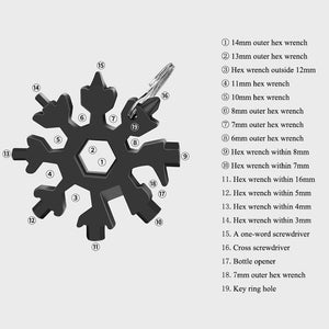 Multi-Tool Snowflake Turtle Wrench Tool Spanner Hex Wrench Multifunction Camping Outdoor Survival Tools Opener Screwdriver