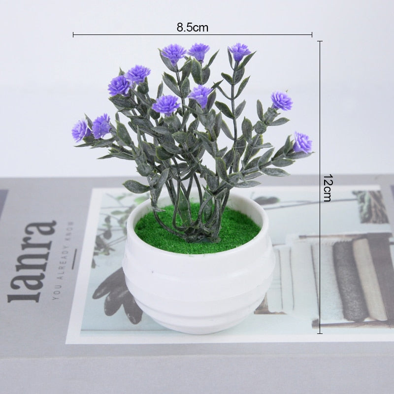 Mini Artificial Plants Bonsai Small Simulated Tree Pot Grass Fake Flowers For Home Garden Office Table Room Decoration Ornaments