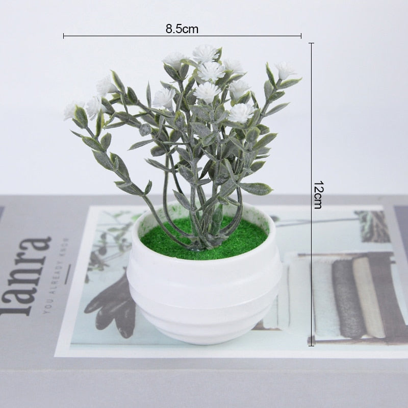 Mini Artificial Plants Bonsai Small Simulated Tree Pot Grass Fake Flowers For Home Garden Office Table Room Decoration Ornaments