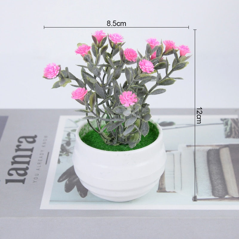 Mini Artificial Plants Bonsai Small Simulated Tree Pot Grass Fake Flowers For Home Garden Office Table Room Decoration Ornaments