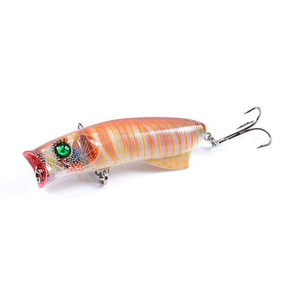 1pc Floathing Lure with Treble Hook 3D Printed Topwater Popper Fishing Lure 7.8cm 11.5g Hard Bait Plastic Fishing Tackle Crankbait 7 Colors