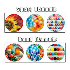 Red Black White Scenery 5D Diamond Arts Painting Kits DIY Full Drill Square Round Diamonds Craft Supplies Embroidery Rhinestone Painting Home Decoration