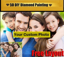 Load image into Gallery viewer, 5D DIY Diamond Painting Send us Your Private Custom Photo Custom Make Your Own Diamond Painting Full Diamond Rhinestone Embroidery
