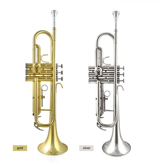 Trumpet Bb Flat Brass Exquisite with Mouthpiece Gloves Free Shipping Musical Instruments  JBTR-300