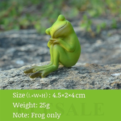 Creative Cute Resin Rural Frog Statue Outdoor Frogs Sculpture For Home Desk Garden Store Decorative Decor Ornament Dropshipping