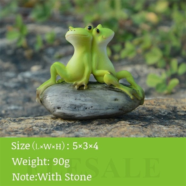 Creative Cute Resin Rural Frog Statue Outdoor Frogs Sculpture For Home Desk Garden Store Decorative Decor Ornament Dropshipping