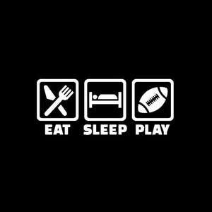 EAT SLEEP PLAY American Football Vinyl Decal Sport Car Sticker Decor Art Black/Silver 15.6CM*6.4CM