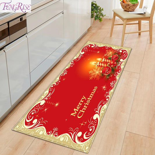 Christmas Decor Flannel Carpet Home Rug Bathroom Doormat Merry Christmas Decor 2021 Navidad Xmas Party Decor Happy New Year