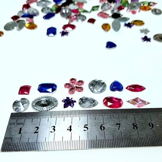 100PCS/package Lots Mixed Size Shape Loose Sew-on Rhinestones Diamond Painting Apparel Bags Shoes Sewing Accessories DIY Crafts