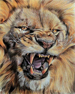 Lions Roar 5D Diamond Painting Kit DIY Full Drill Square Diamonds Arts Crafts Embroidery Rhinestone Paintings Angry Lion Home Décor