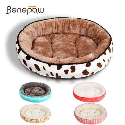 Benepaw Fashion Warm Soft Bed For Dogs Quality Autumn Winter Puppy Bed Cushion Small Meidum Pet House For Cats 5 Patterns