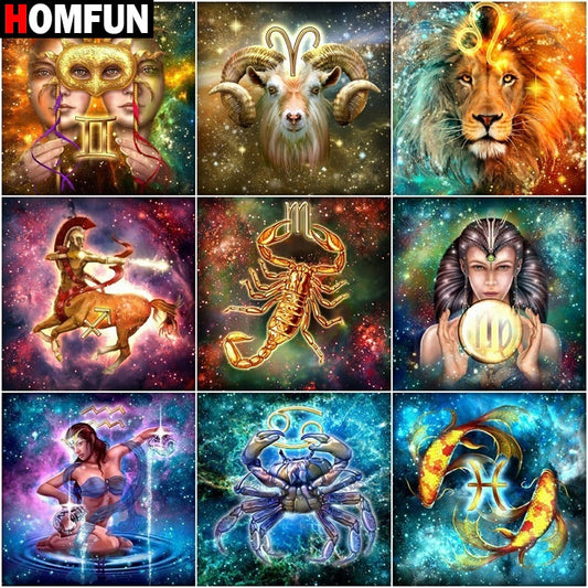 5D DIY Diamond Painting Constellation Leo Lion Full 3D Square/Round Drill Embroidery Cross Stitch 5D Home Decor Diamond Art