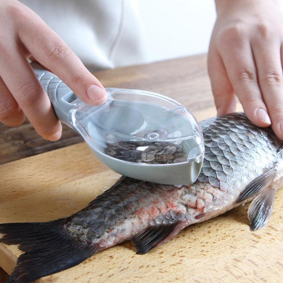 Fish Scaler Kitchen Tool Scraping Fish Skin Fishing Tool Kitchen Accessories Fast Fish Cleaning Fish Peeler Outdoor Indoor Scraper