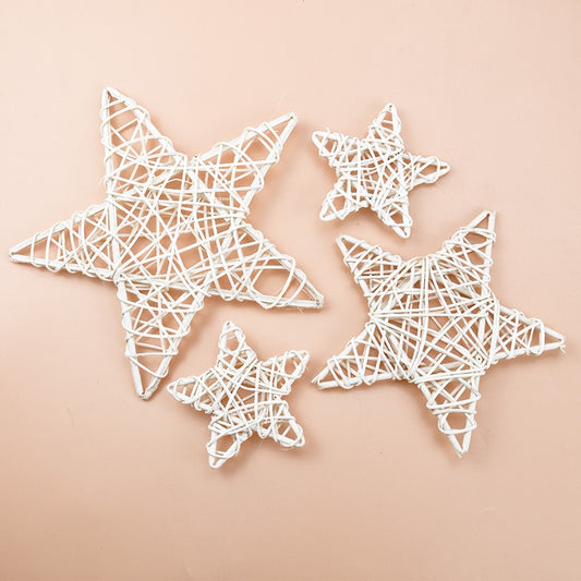 10/15/20cm Rattan Star frame Artificial flowers Wreaths Christmas decoration For Home DIY Handmade Door Hanging wedding wall