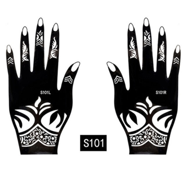 2-Pc Set Temporary Tattoo stencil 25 designs Body Art Men Women Indian Henna Pattern Beauty Waterproof Fake Arm Hand Reusable Tattoo