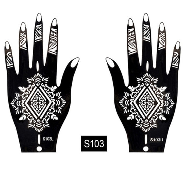 2-Pc Set Temporary Tattoo stencil 25 designs Body Art Men Women Indian Henna Pattern Beauty Waterproof Fake Arm Hand Reusable Tattoo