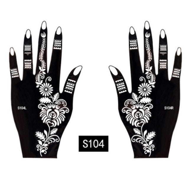 2-Pc Set Temporary Tattoo stencil 25 designs Body Art Men Women Indian Henna Pattern Beauty Waterproof Fake Arm Hand Reusable Tattoo